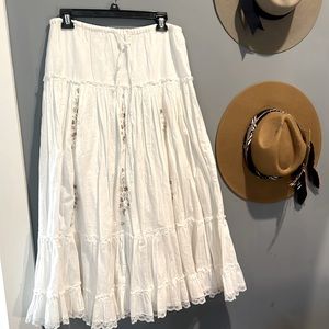 Cotton express cottage core layered white skirt
